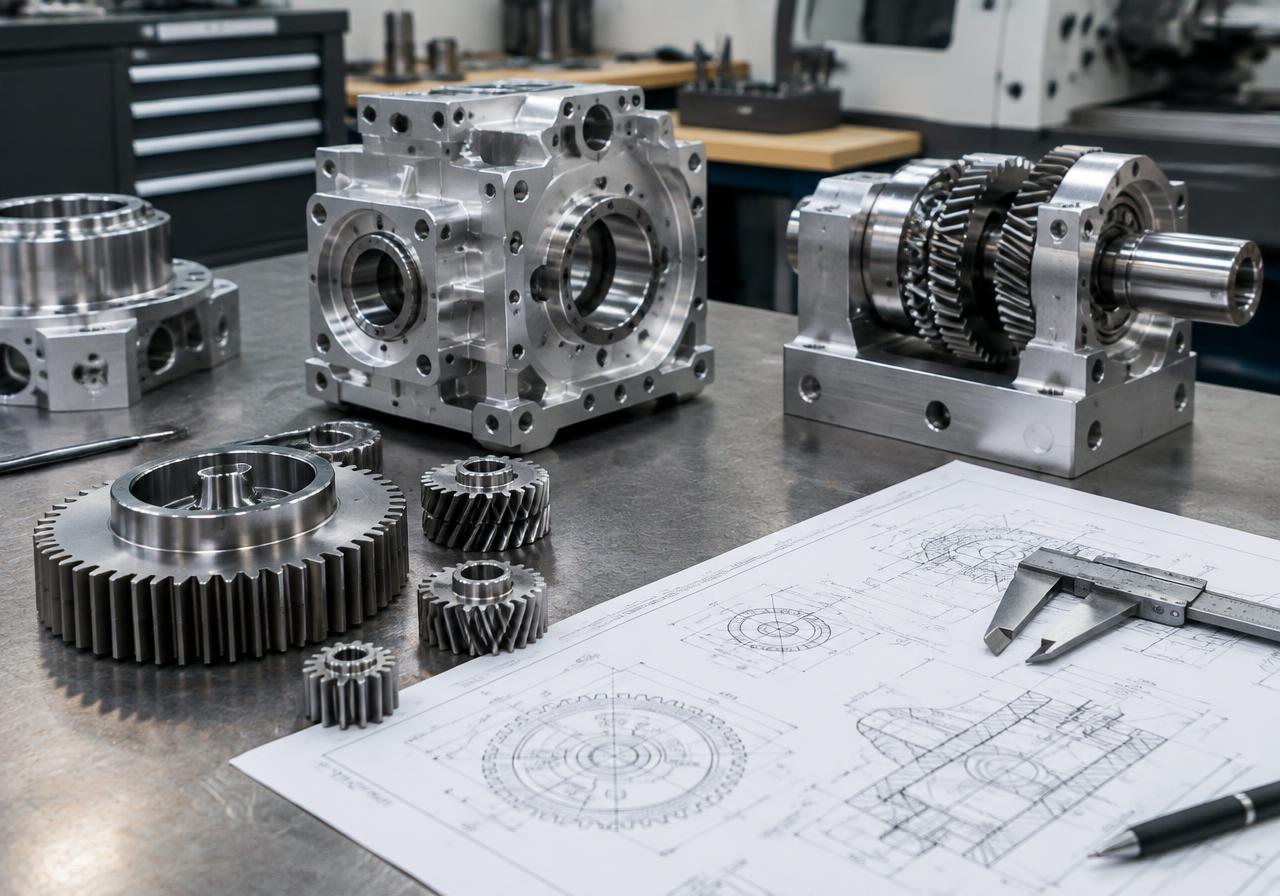 Precision gears, mechanical components and engineering drawings